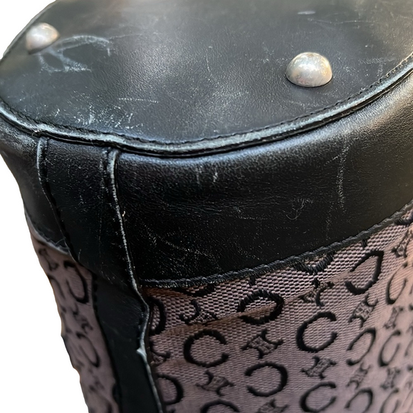 Celine Brown and Black Macadam Shoulder Bag Tote GUC - Picture 10 of 17